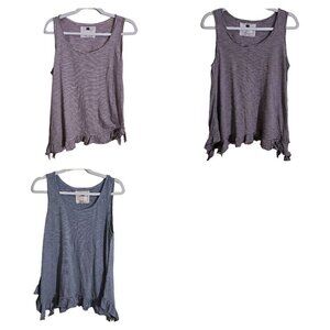 Lot Of 3 Cupio Sleeveless Ruffle Assymetric Hem Jersey Size M